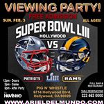 Join us this Sunday for the #LIII installment of the #SuperBowl 🏈 
2 for 1 #Cazadores Shots & #Svedka #DrinkSpecials throughout the game! 
Call 323-463-0000 now to reserve your table. #LARams #Patriots #pignwhistle #landmark37 #football #losangeles #california
